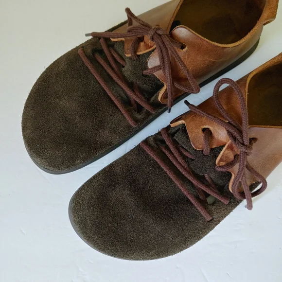 Birkenstock Montana Plus Suede Oiled Leather Shoes Size 9 9.5 Brown Two Tone - Picture 8 of 14